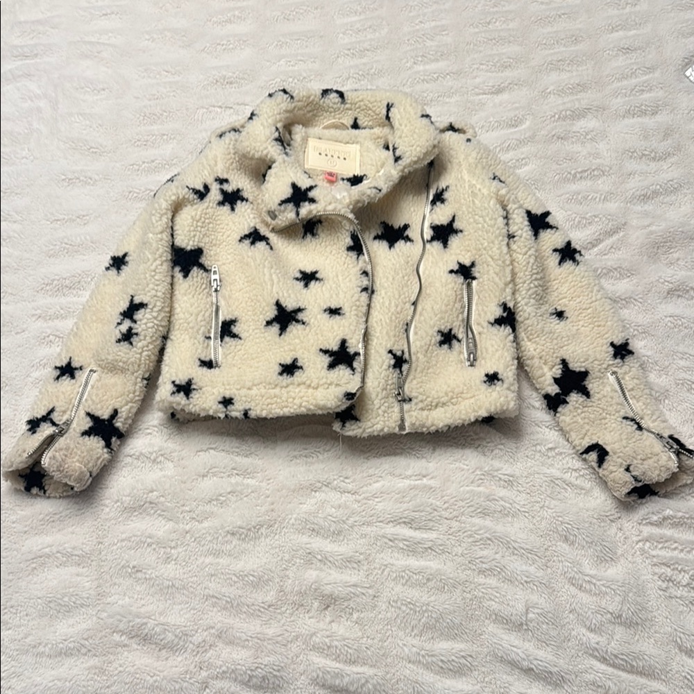 Blank NYC Cream Star Kids Sherpa Jacket